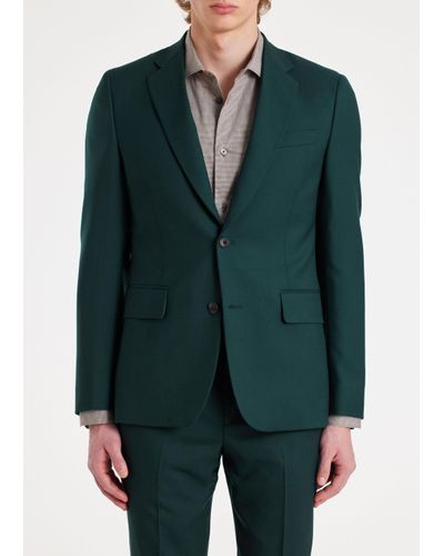 Paul Smith Mens Tailored Fit 2 Button Suit - Green