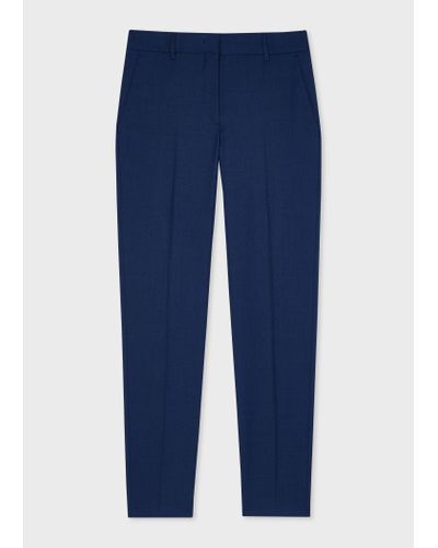Paul Smith A Suit To Travel In - Dark Blue Wool Tapered-fit Trousers