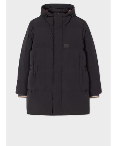 Paul Smith Mens Hooded Down Coat - Blue