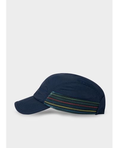 PS by Paul Smith Navy 'sports Stripe' Mesh Panel Cap Blue