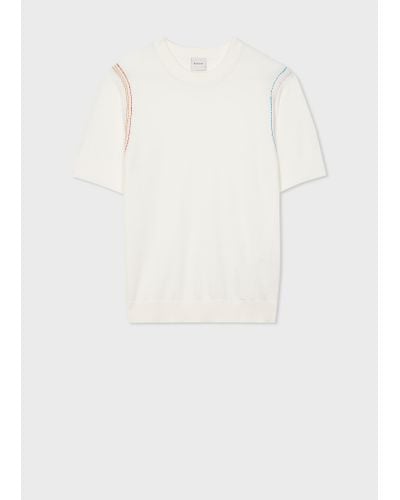 Paul Smith Ivory Coloured Stitch Knitted Top White