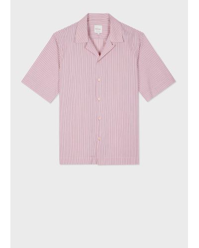 Paul Smith Mens S/s Regular Fit Shirt - Pink