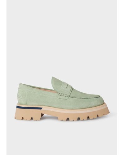 Paul Smith Mint Green Suede 'felicity' Loafers
