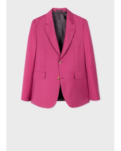 Paul Smith Tailored-fit Pink Wool-mohair Blazer