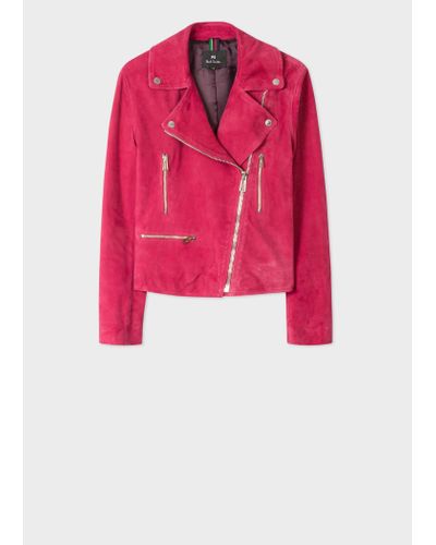 Paul Smith Womens Jacket Suede - Pink
