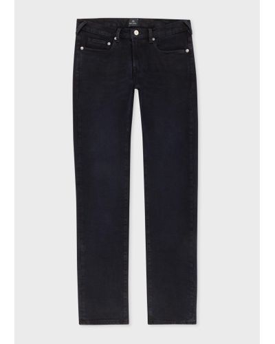 Paul Smith Slim-fit Black Mid-wash 'organic Stretch' Jeans - Blue