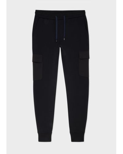 PS by Paul Smith Black Cotton Cargo Joggers - Blue