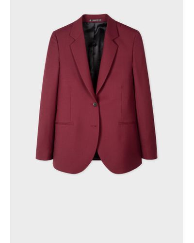 Paul Smith A Suit To Travel In - Burgundy Two-button Wool Blazer - Red