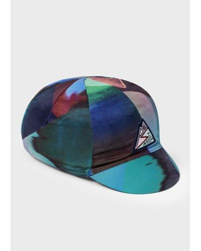 Paul Smith 'abstract Landscape' Cycling Cap Blue