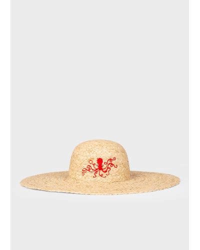 Paul Smith Embroidered 'octupus' Floppy Hat Brown