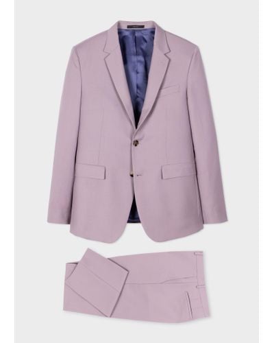 Paul Smith Mens Slim Fit 2btn Suit - Purple