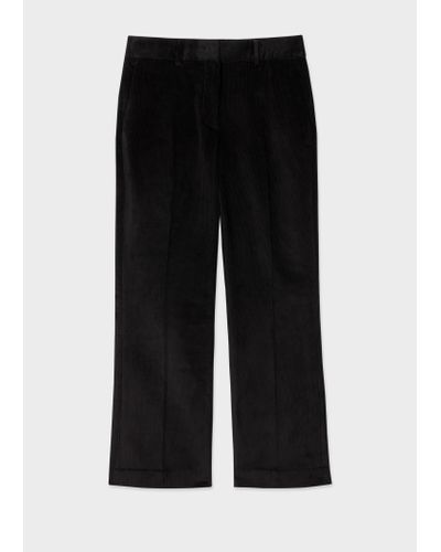 PS by Paul Smith Black Cotton-stretch Cord Kick-flare Trousers