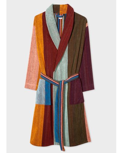 Paul Smith 'artist Stripe' Towelling Dressing Gown Multicolour