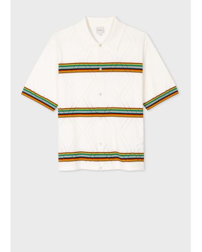 Paul Smith Mens Knitted Ss Shirt - Multicolour