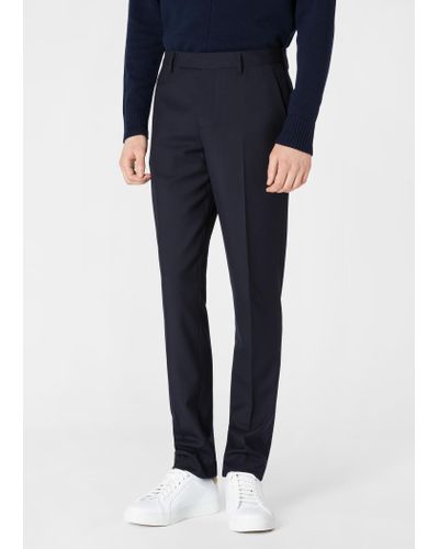 Paul Smith Slim-fit Navy Wool 'a Suit To Travel In' Trousers Blue