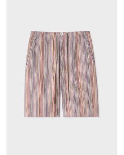 Paul Smith 'signature Stripe' Cotton Pyjama Shorts Multicolour