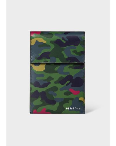 PS by Paul Smith Camo Print Neck Wallet - Green
