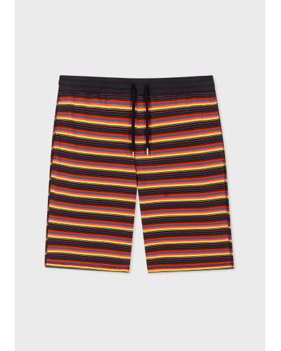Paul Smith 'artist Stripe' Jersey Lounge Shorts - Orange