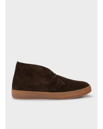 Paul Smith Chocolate Brown Suede 'navarro' Boots