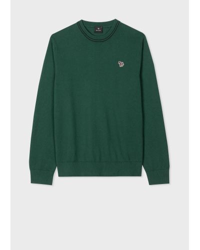 PS by Paul Smith Mens Jumper Crew Neck Zeb Bad - Green