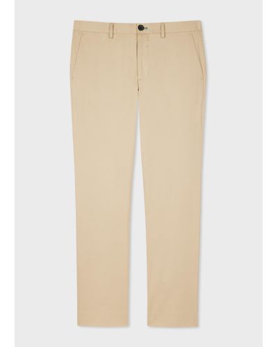 PS by Paul Smith Mid-fit Tan Cotton-linen Chinos Brown - Natural