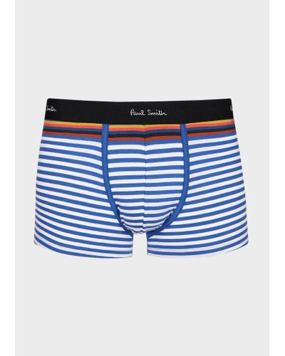 Paul Smith Blue And White Stripe Low-rise Boxer Briefs