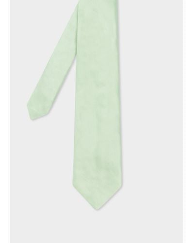 Paul Smith Men Tie Plain Silk New - Green