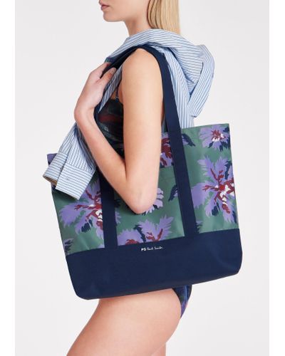 PS by Paul Smith Green And Blue 'palmera' Recycled-polyester Tote Bag Multicolour