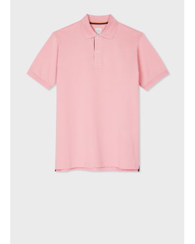 Paul Smith Light Pink 'artist Stripe' Placket Polo Shirt