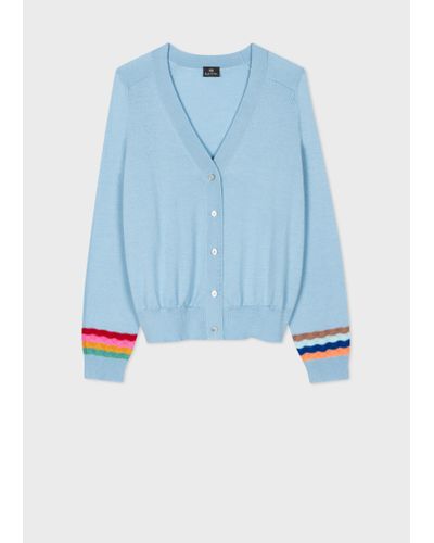 PS by Paul Smith Womens Knitted Cardigan Button Thru - Blue