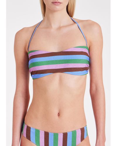 Paul Smith Multi Colour Stripe Bandeau Bikini Top Multicolour