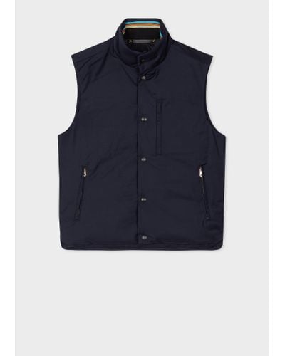 Paul Smith Navy 'storm System' Wool Gilet - Blue