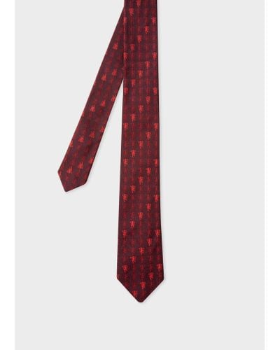 Paul Smith & Manchester United - 'red Devil' Narrow Silk Tie