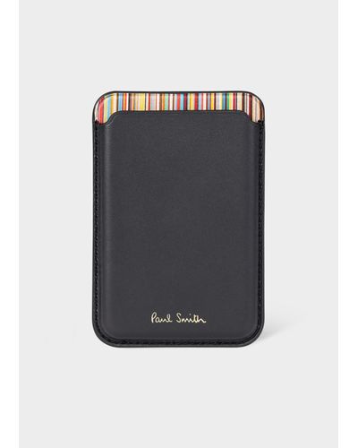 Paul Smith Iphone Magsafe Black Leather Credit Card Case