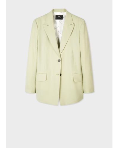 PS by Paul Smith Pistachio Wool-hopsack Blazer Green - Natural