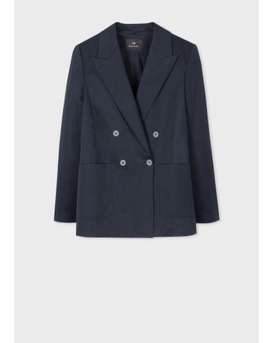 PS by Paul Smith Navy Double Breasted Blazer Blue