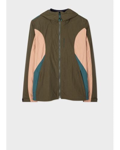 PS by Paul Smith Khaki Nylon Packaway Hooded Jacket Green