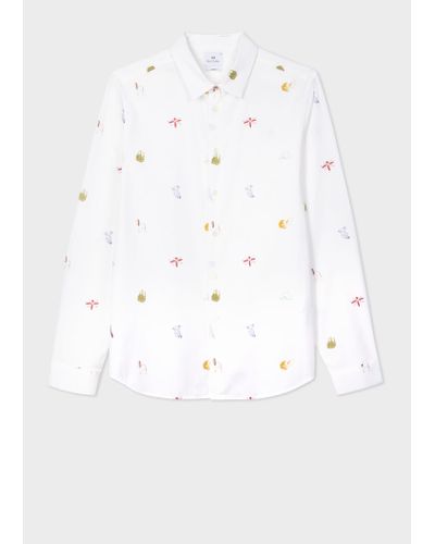 PS by Paul Smith Mens Ls Slim Fit Shirt - White