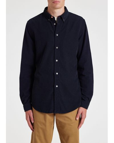 Paul Smith Mens Ls Tailored Fit Shirt Bd - Blue
