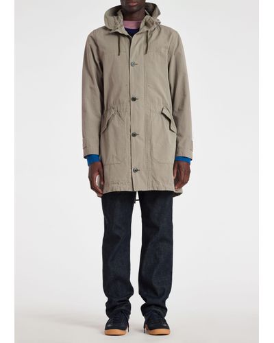 PS by Paul Smith Mens Hooded Parka - Natural