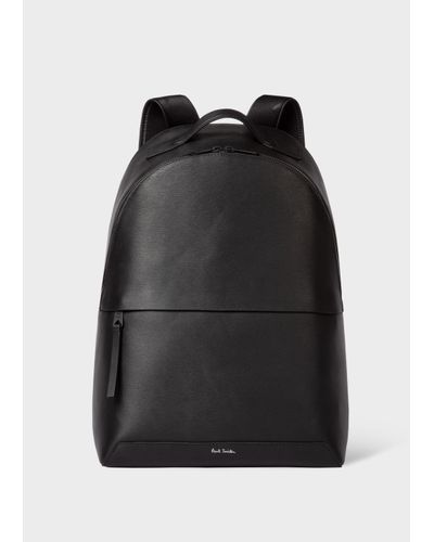 Paul Smith Black Embossed Leather Backpack