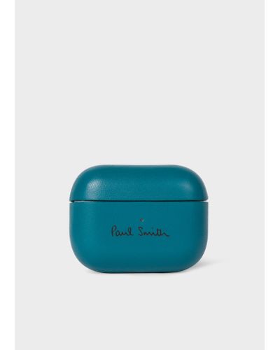 Paul Smith X Native Union - Teal Leather Airpod Pro Case - Blue