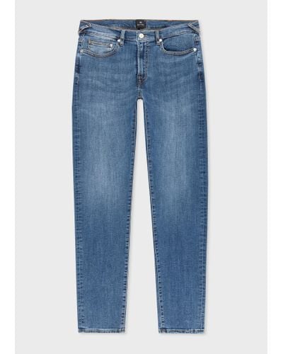 Paul Smith Slim-fit Mid-wash 'organic Reflex Stretch' Jeans - Blue