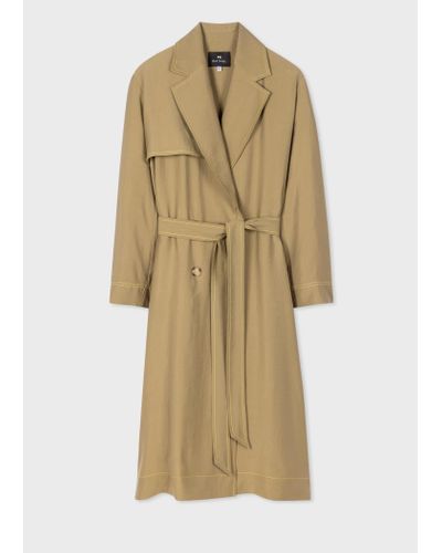 PS by Paul Smith Khaki Trench Coat Green - Natural