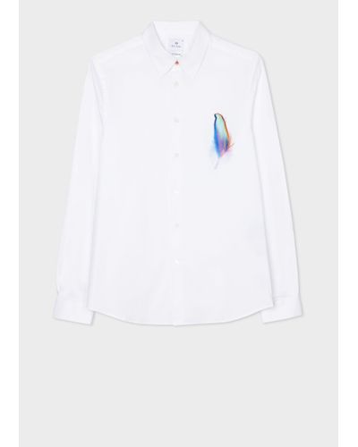 PS by Paul Smith Mens Ls Tailored Fit Shirt - White
