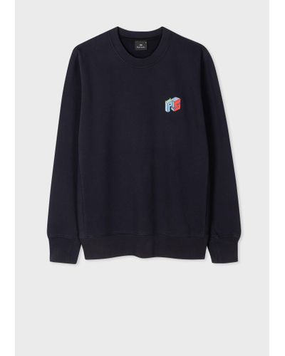 PS by Paul Smith Navy Organic Cotton Embroidered Ps Logo Sweatshirt Blue