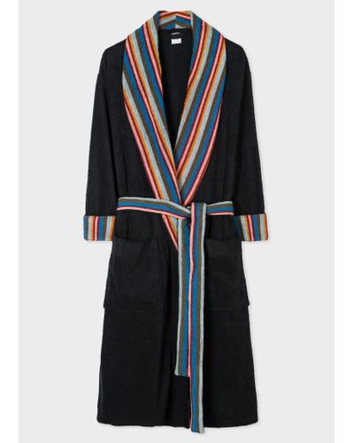 Paul Smith Black 'artist Stripe' Towelling Dressing Gown