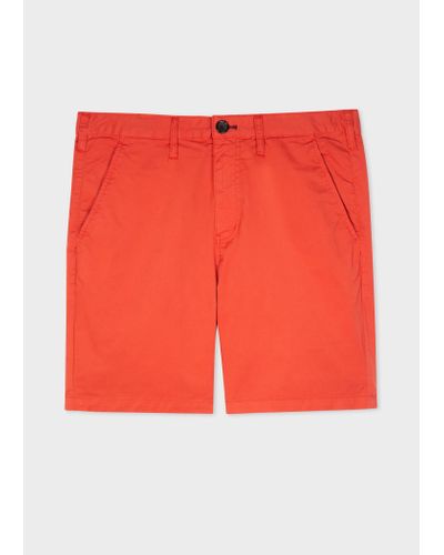 PS by Paul Smith Red Stretch-cotton Garment-dyed Shorts
