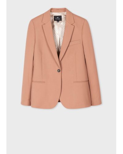 PS by Paul Smith Nude Wool Hopsack Blazer Brown - Pink