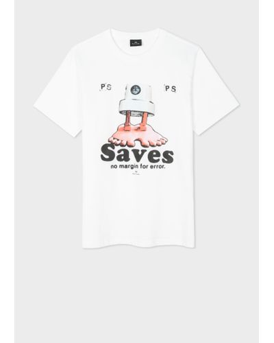 PS by Paul Smith White 'saves' T-shirt